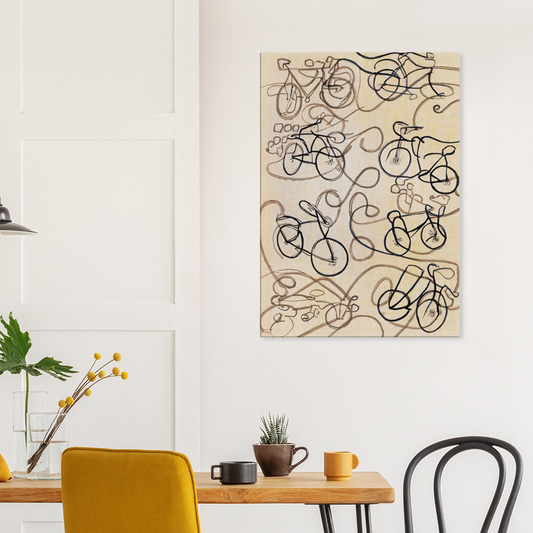 Canvas Print with line drawing of Bicycles by Posterify Design - Posterify