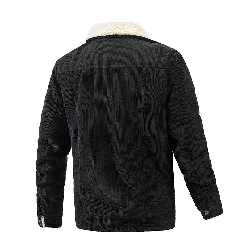 Hillside Men's Corduroy Plush Jacket Fashion Casual Coat Fashion Men's Wear - Posterify