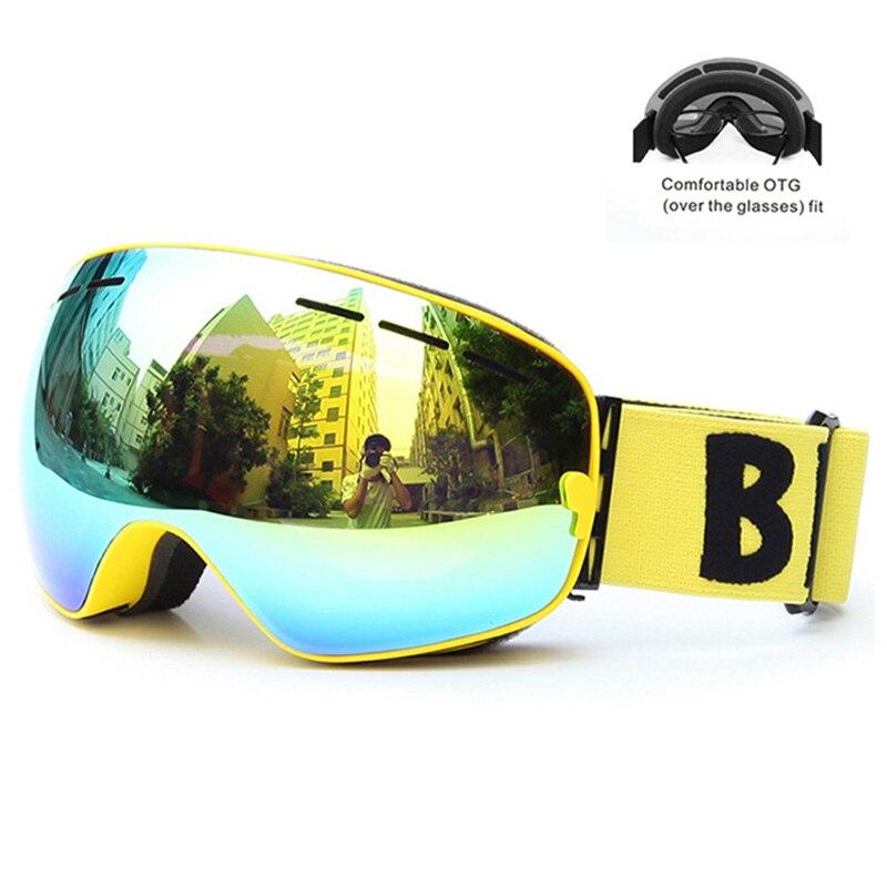Winter Ski Goggles Double Layers Outdoor UV Protection Anti-fog Big Ski Mask Glasses Skiing Men Women Snow Snowboard Goggles - Posterify