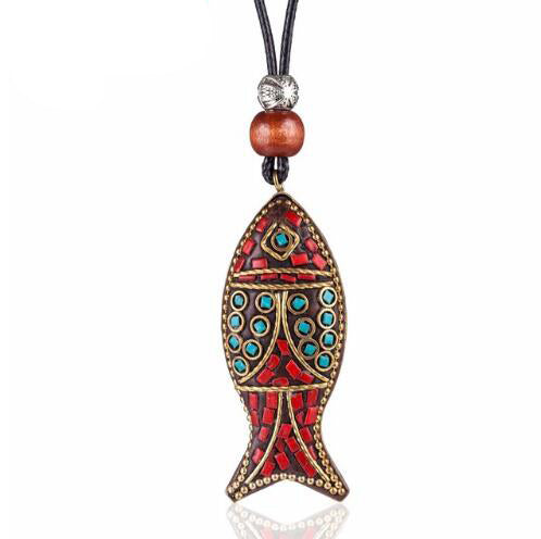 Hillside Fish charms Pendant Jewelry statement necklaces - Posterify