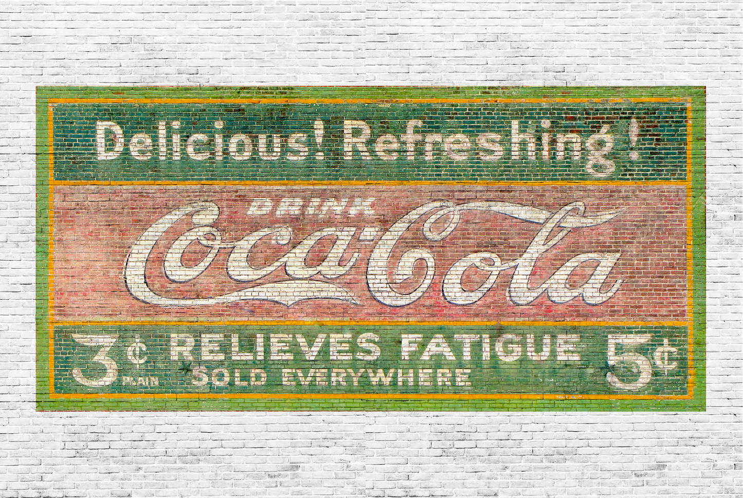 Coca Cola, Brick Wall, Original Ghost Sign, Wallpaper Sticker