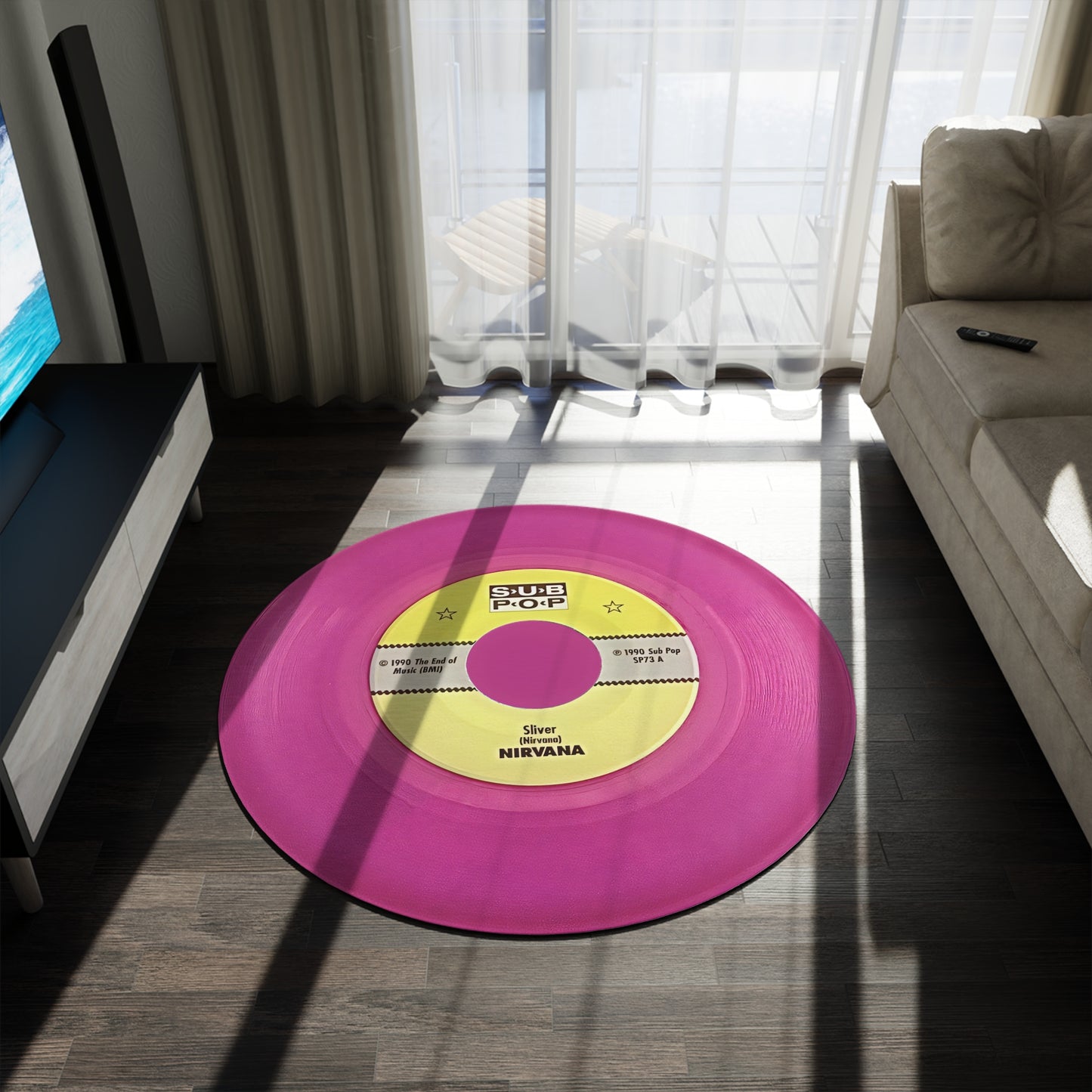 Nirvana Sliver Vinyl Single Round Mat (Customize a mat on request)