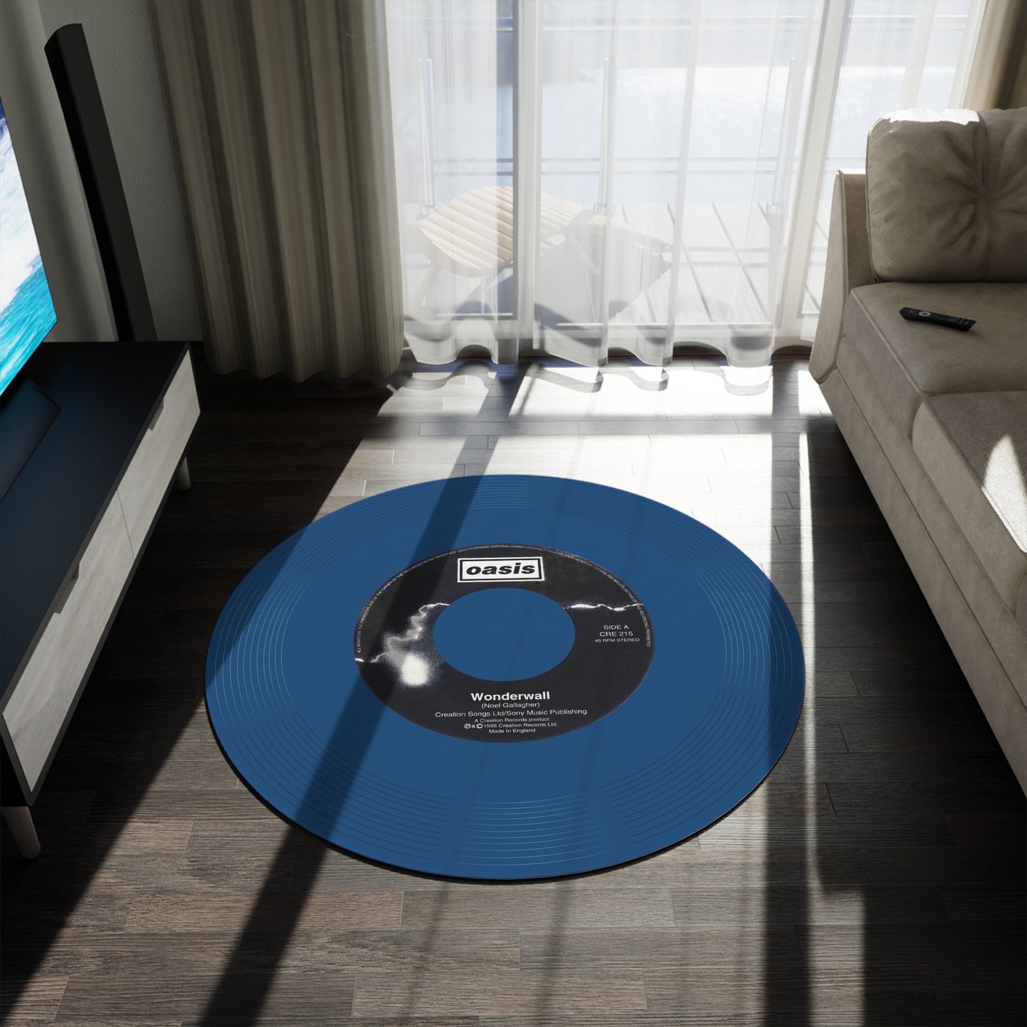 Oasis, Wonderwall, Vinyl Single Record Rug.