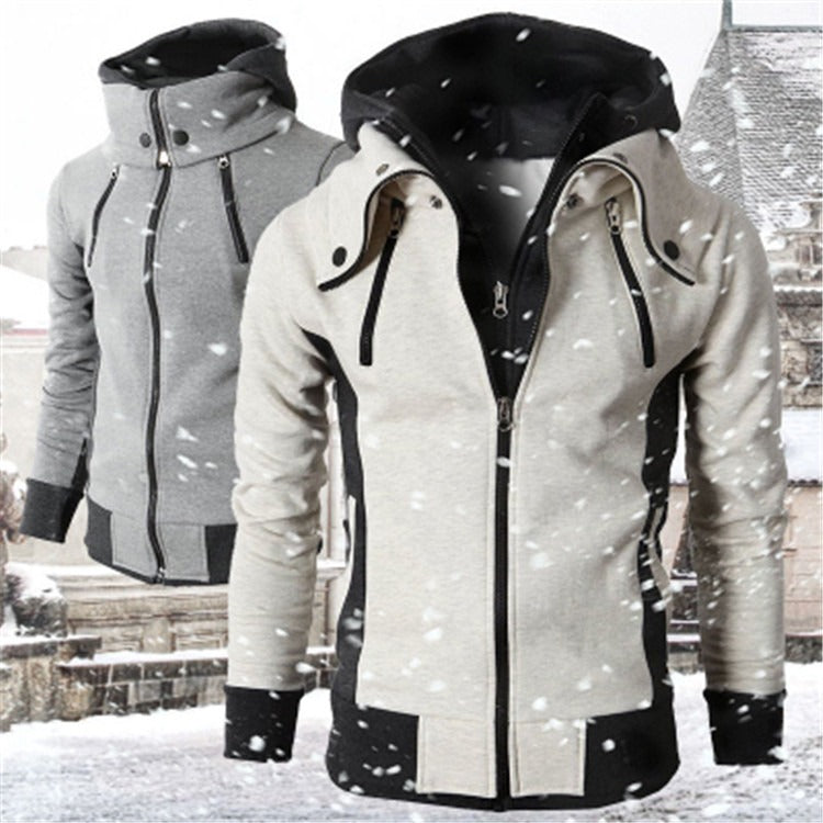 Hillside Men's Hooded Zippered Sweater Casual Autumn Winter Jacket Sports Outdoor Men's Coat - Posterify