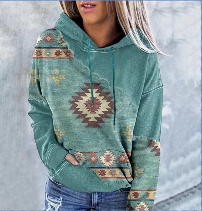 Top Autumn and Winter New Women's National Style Printed Sweater - Posterify