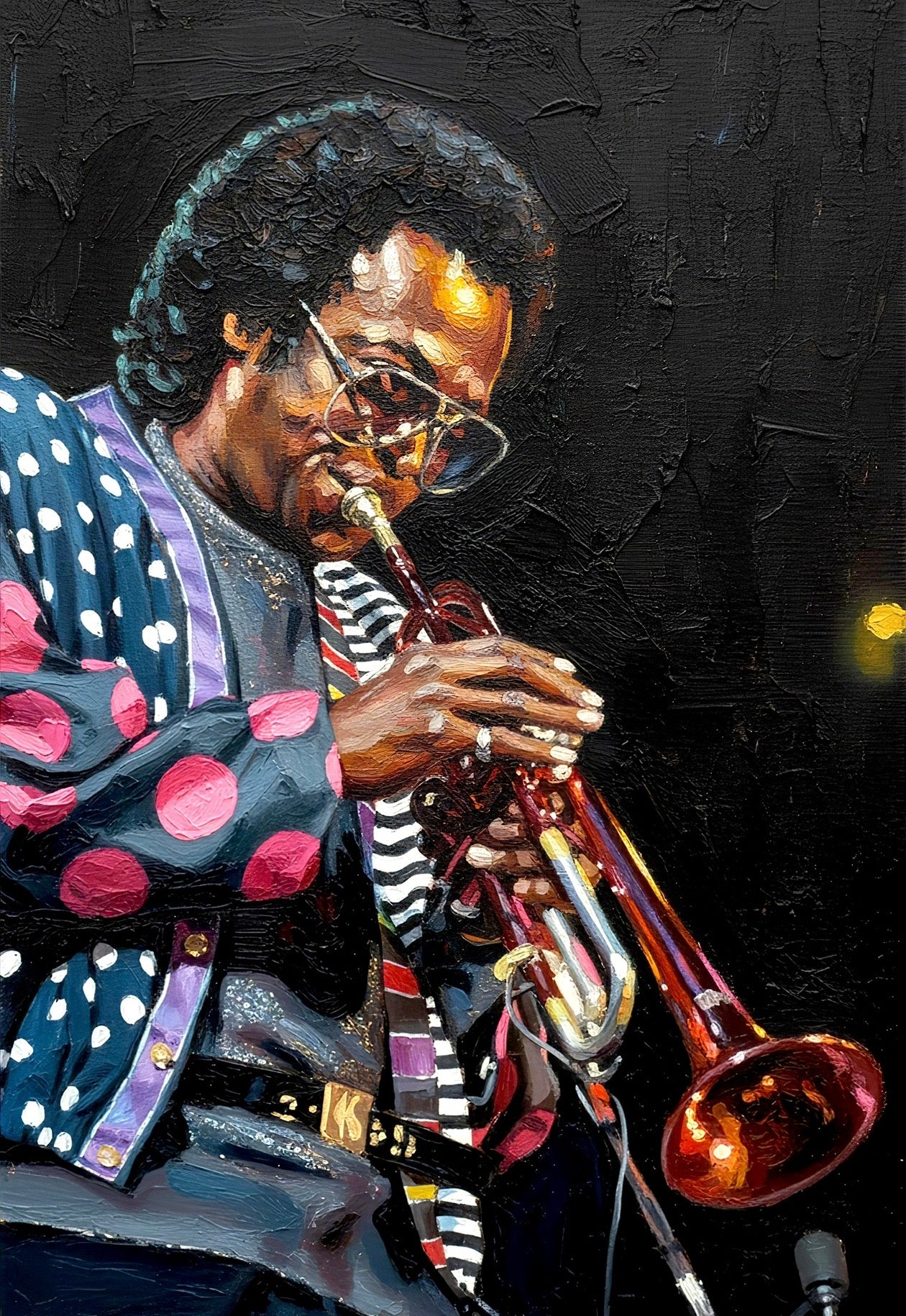 Miles Davis 3, Oil Pint Style Print, Canvas, Poster, Wall art