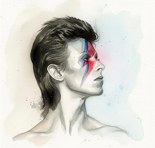 David Bowie, Ziggy Stardust, Water color paint style print, Canvas, Poster, Wall art