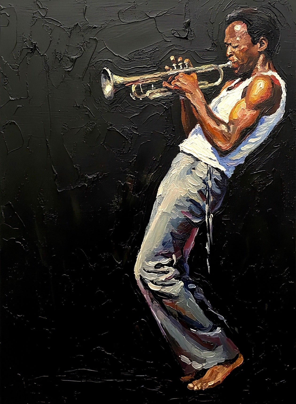 Miles Davis 2, Oil Paint Style Print, Canvas, Poster, Wall art