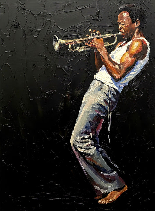 Miles Davis 2, Oil Paint Style Print, Canvas, Poster, Wall art