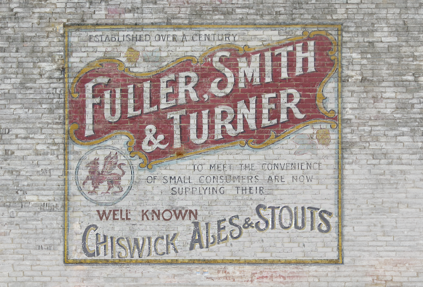 Fuller Smith, Brick Wall, Original Ghost Sign, The Union Tavern, London, Wall Sticker