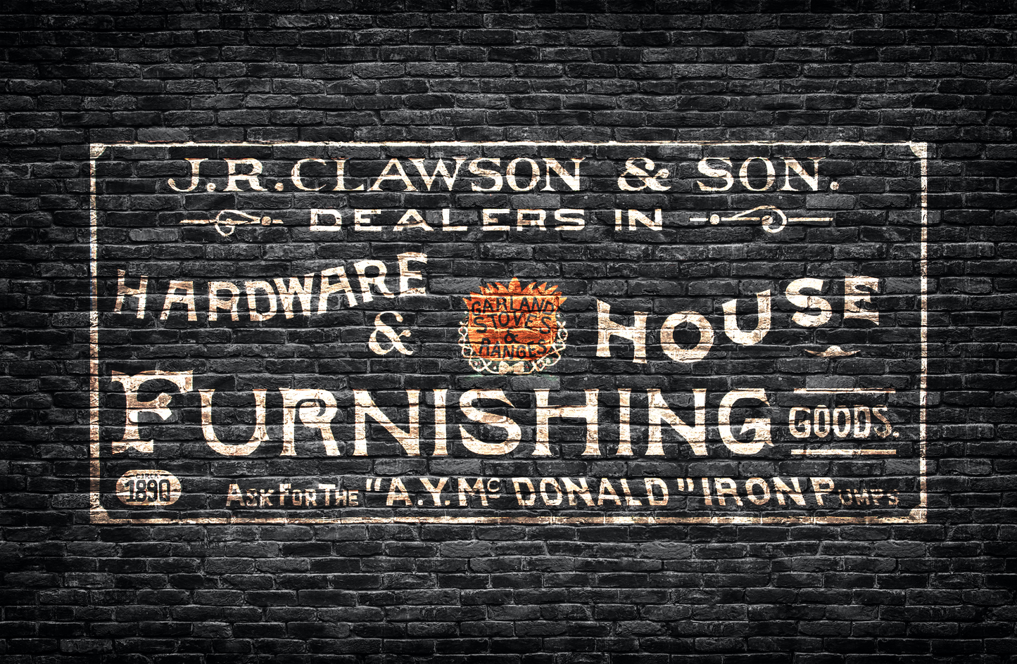 Hardware Store, Brick Wall, Original Ghost Sign, Wall Sticker