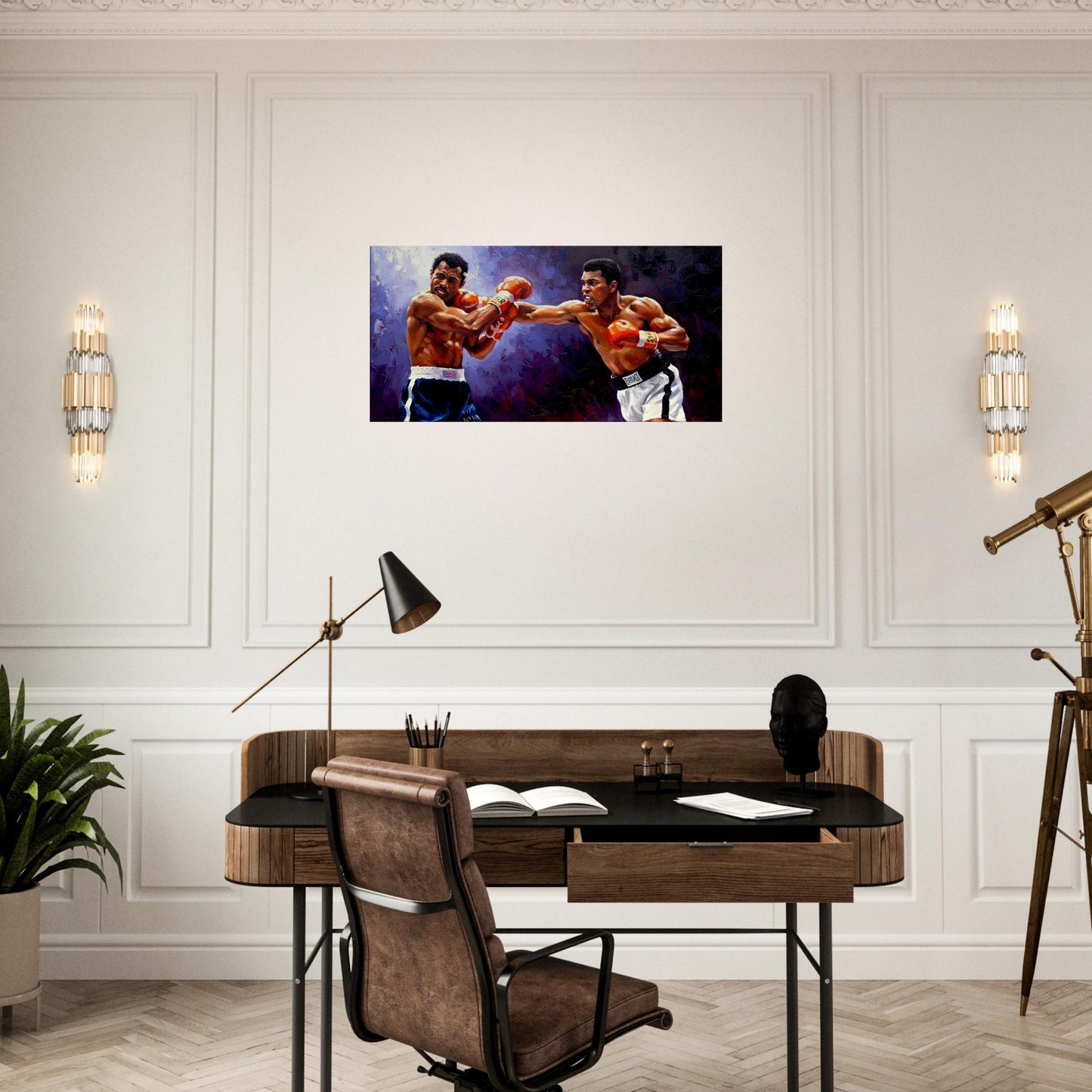 Muhammad Ali vs Ken Norton 1973, Oil Paint Style Print Canvas