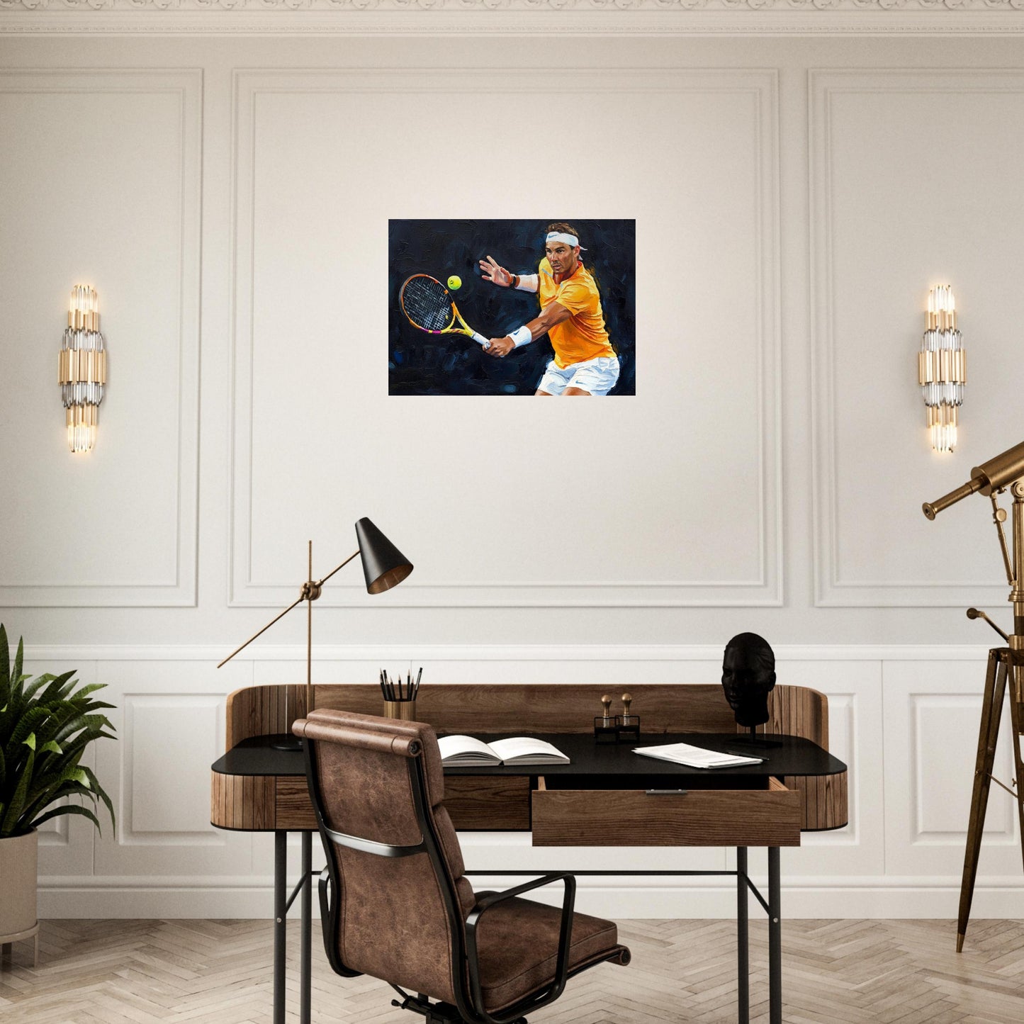 Rafa Nadal, Oil Paint Style Print, Canvas, Frame, Poster, Wall art