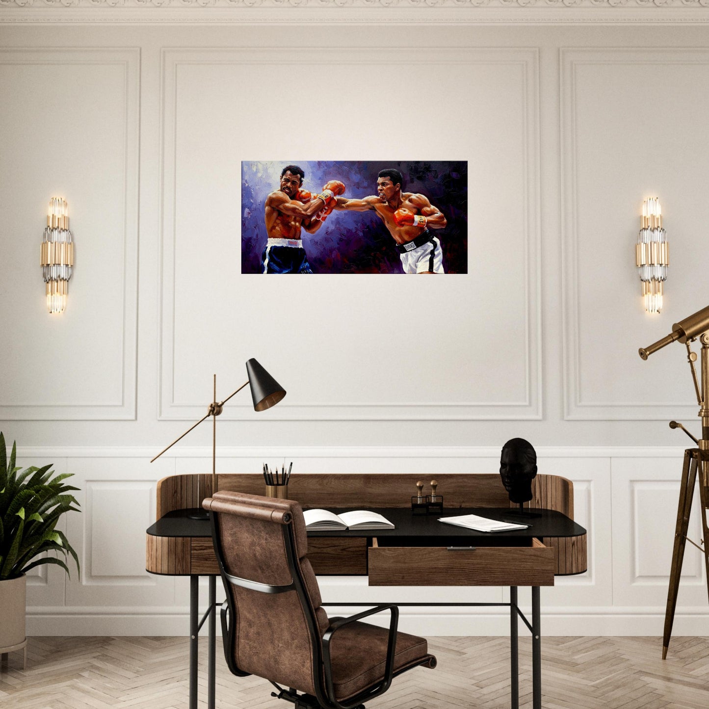 Muhammad Ali vs Ken Norton 1973, Oil Paint Style Print Canvas