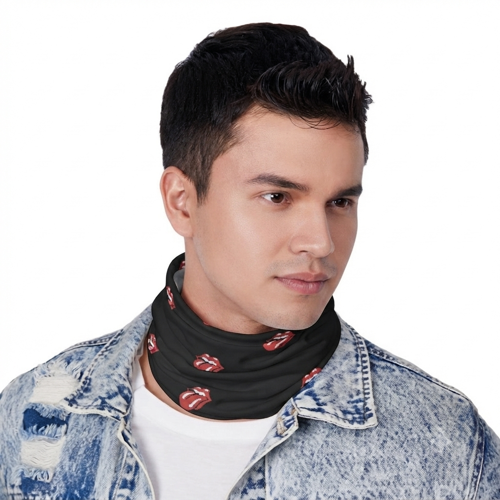 Rock n Roll Bandana, Scarf, neckpiece, muffler, Printed, Neck Gaiter