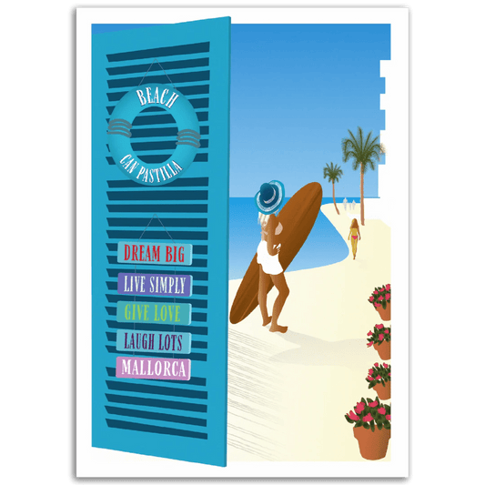 Post Card A5 for local pickup in Palma, Can Pastilla Surf
