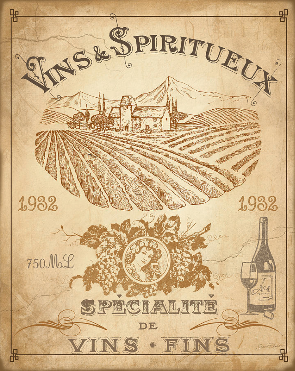 Vintage Wine Label 1938 Mat