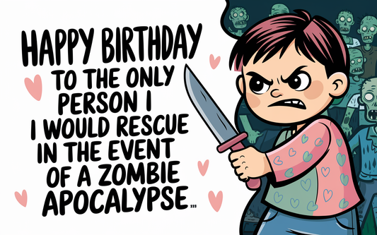 Birthday Zombie Greeting Card #2