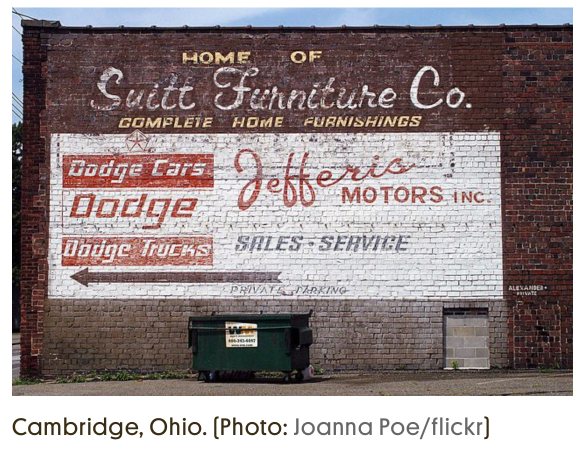 Vintage, Brick Wall, Original Ghost Sign, Ohio, US, Wallpaper Sticker