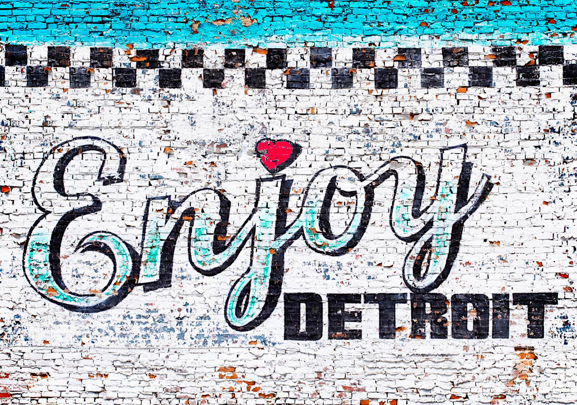 Brick Wall, Original Ghost Signs, Detroit, US, Wallpaper Stickers