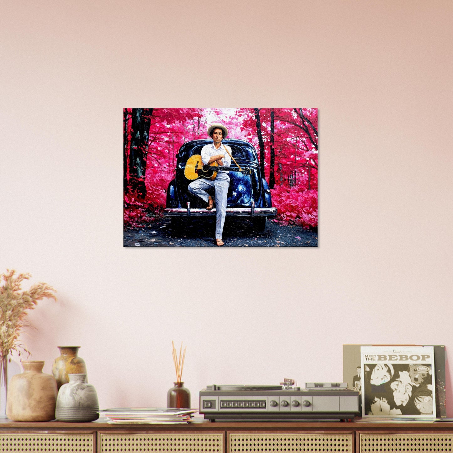 Bob Dylan, Woodstock, 1968, Oil Paint Style, Wall art