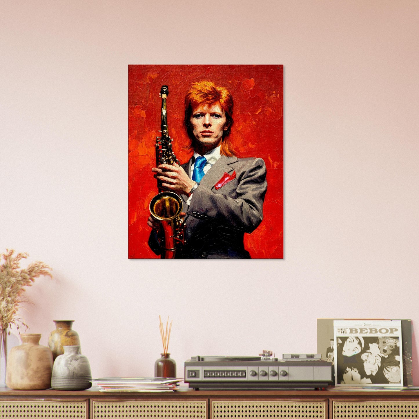 David Bowie, Ziggy, Oil Paint Style Print, Canvas, Poster, Wall art
