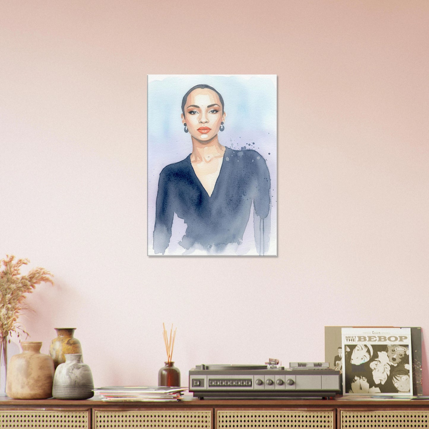 Sade, Water Color Style Print, Canvas, Poster, Wall art
