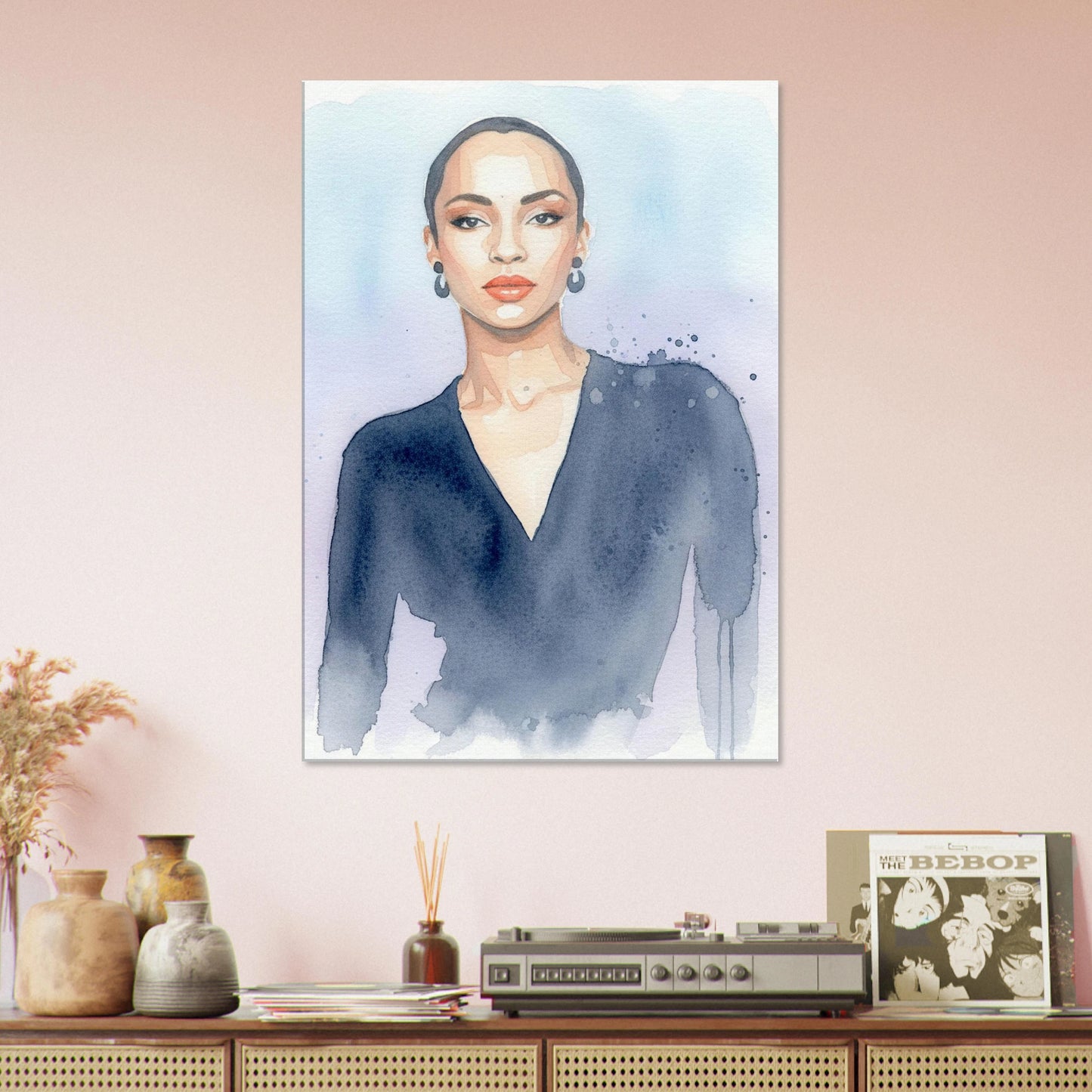 Sade, Water Color Style Print, Canvas, Poster, Wall art