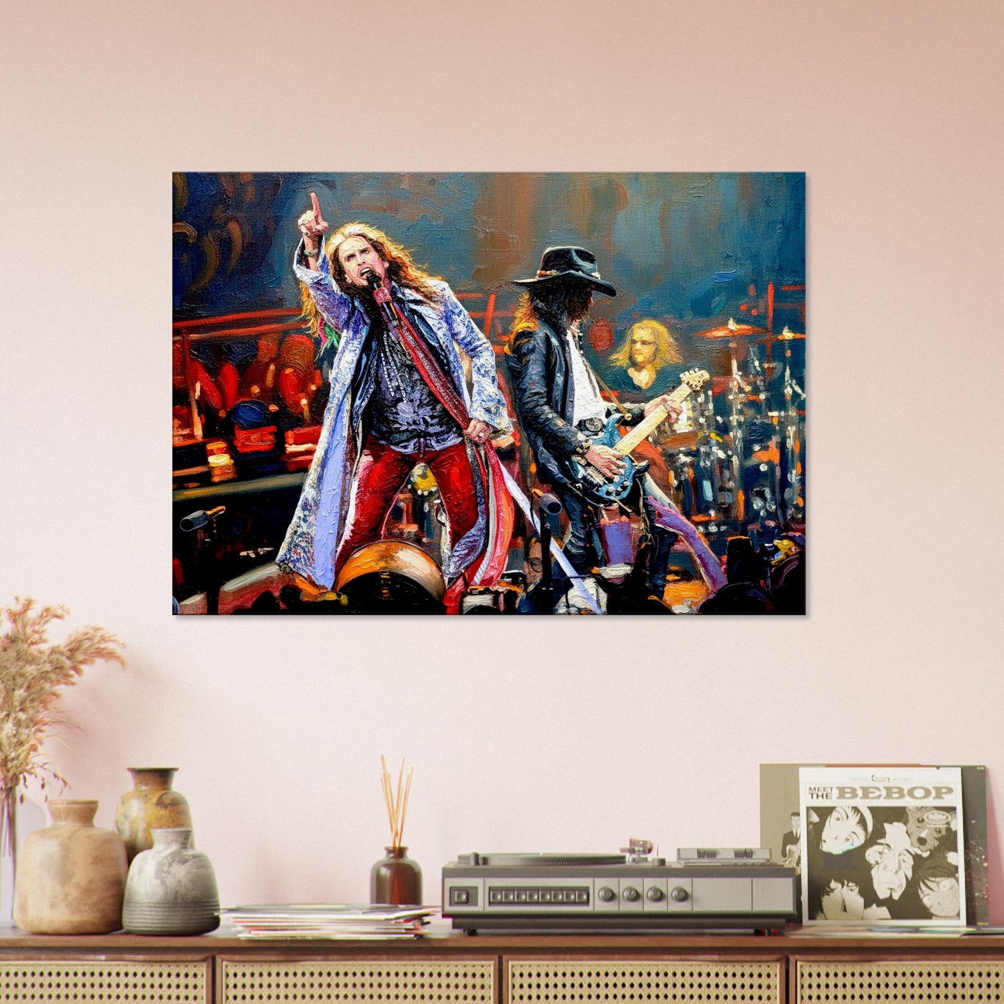 Aerosmith, Steven Tyler, Oil Painting Style Print on Canvas, Poster, Wall art