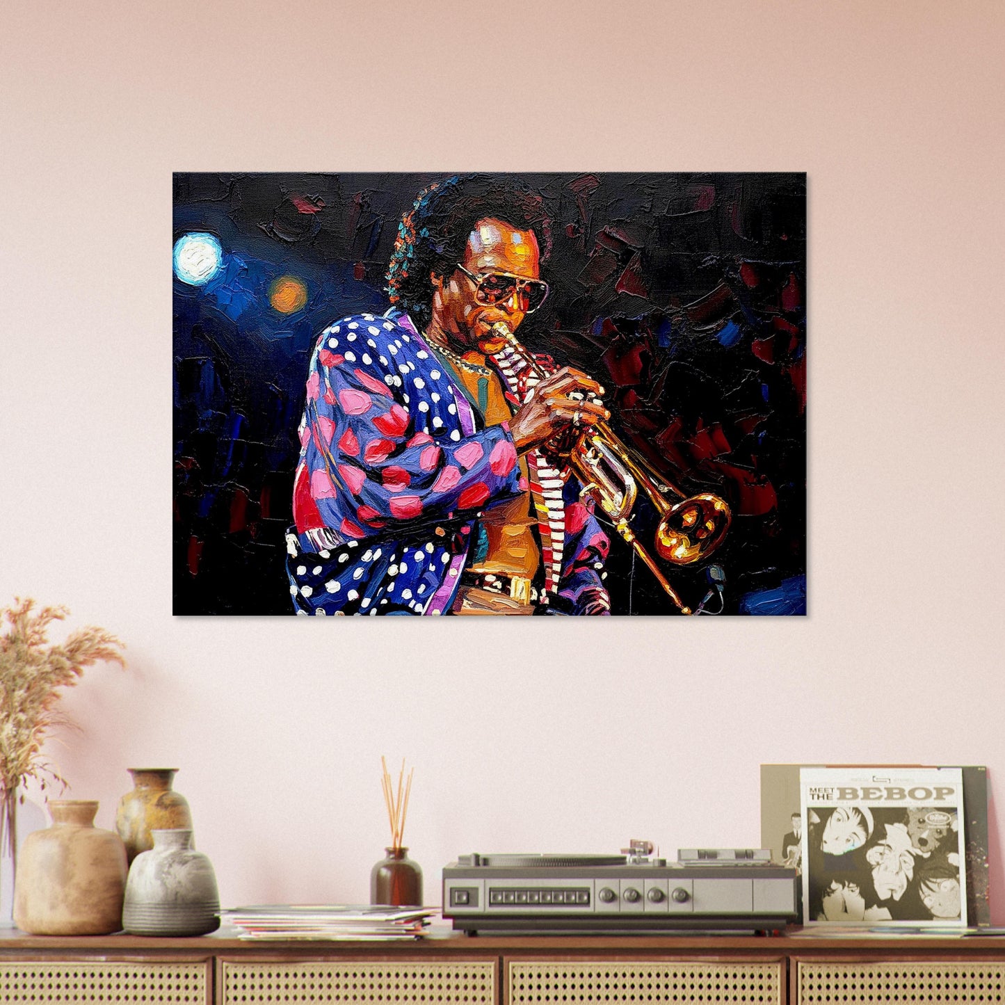 Miles Davis, Oil Paint Style Print, Canvas, Poster Wall art
