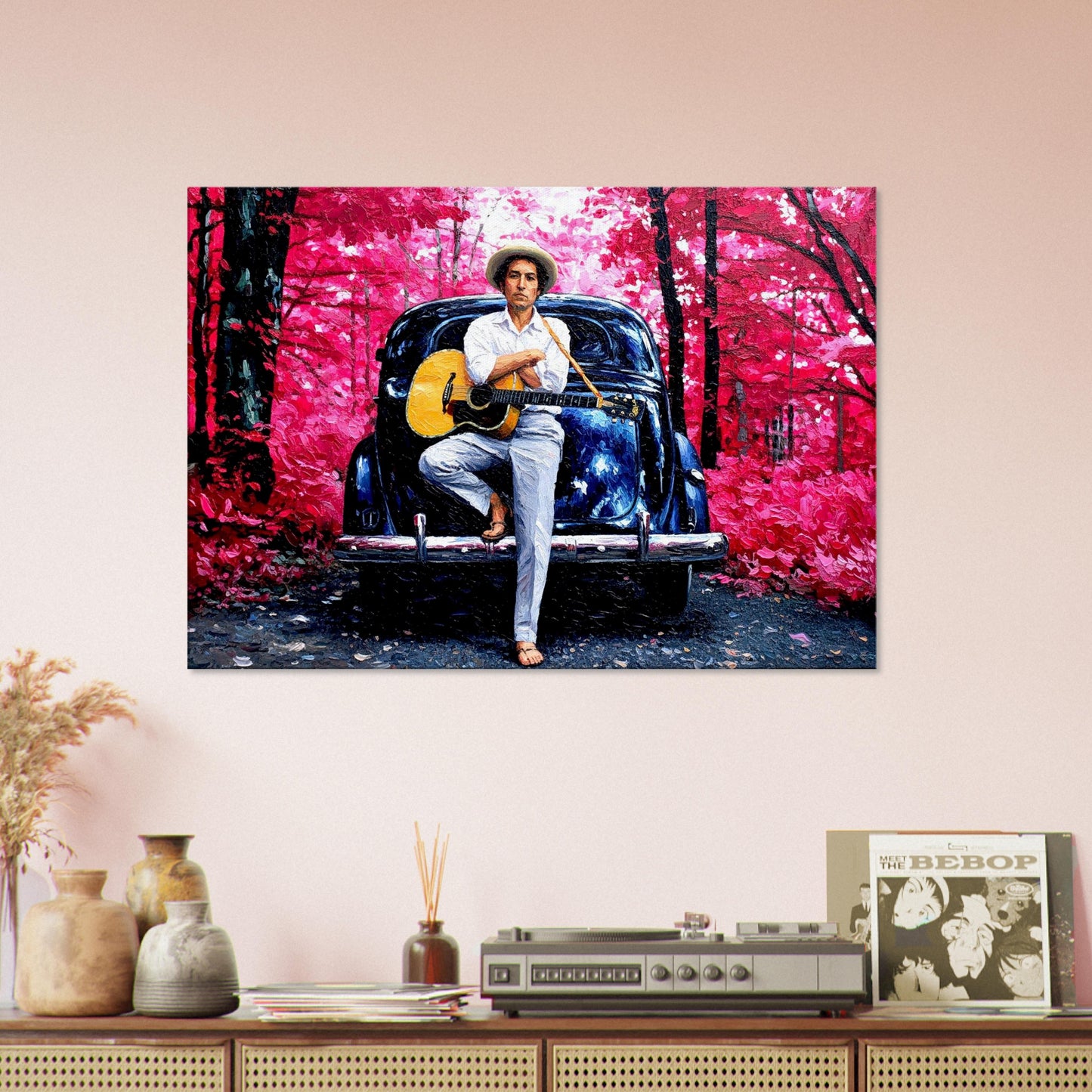 Bob Dylan, Woodstock, 1968, Oil Paint Style, Wall art