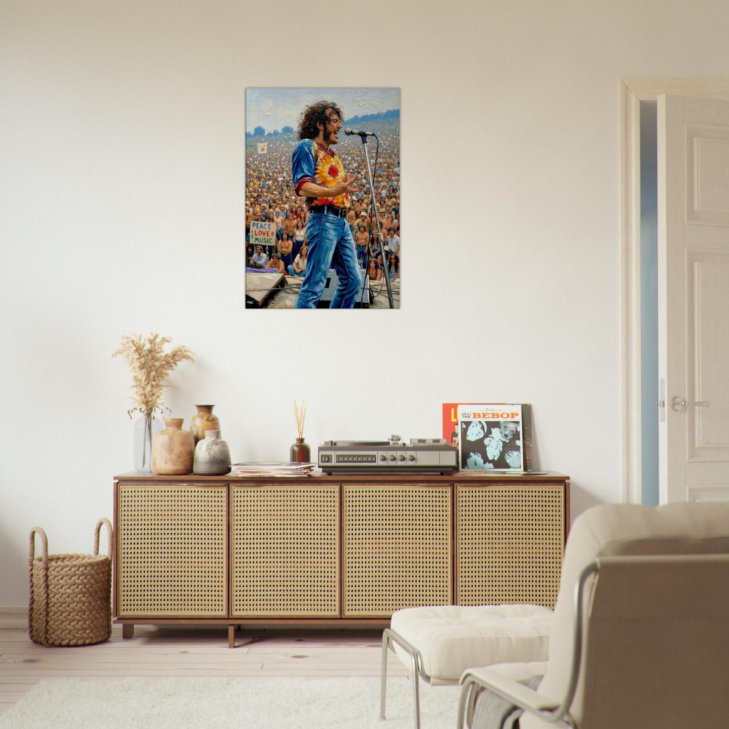 Joe Cocker, Woodstock 1969, Oil Paint Style Print, Canvas, Poster Wall art