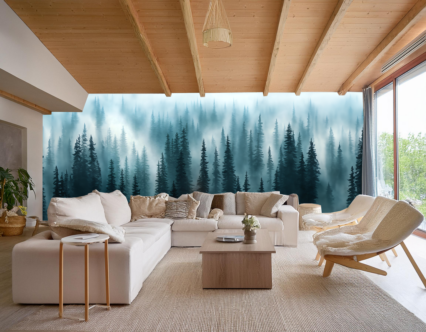 Misty Forest, Painted, Mega Size Wall Sticker 487x236cm