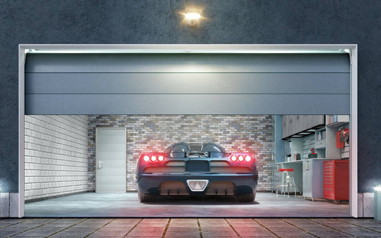 My Sports Car Garage Wall Paper Stickers - Posterify