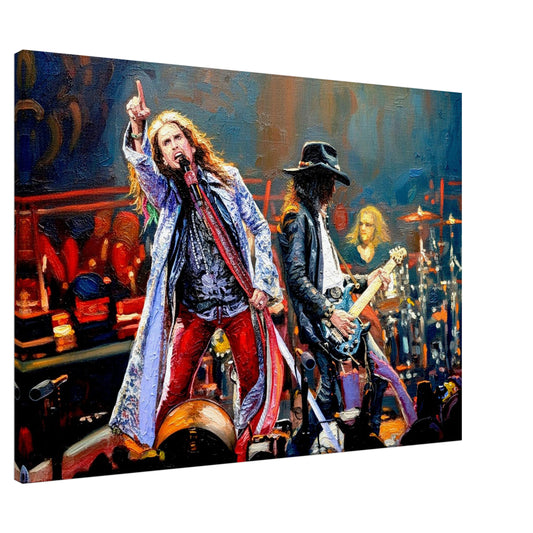 Aerosmith, Steven Tyler, Oil Painting Style Print on Canvas, Poster, Wall art