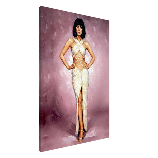 Cher 1975, Oil Paint Style Print, Canvas, Poster, Wall art