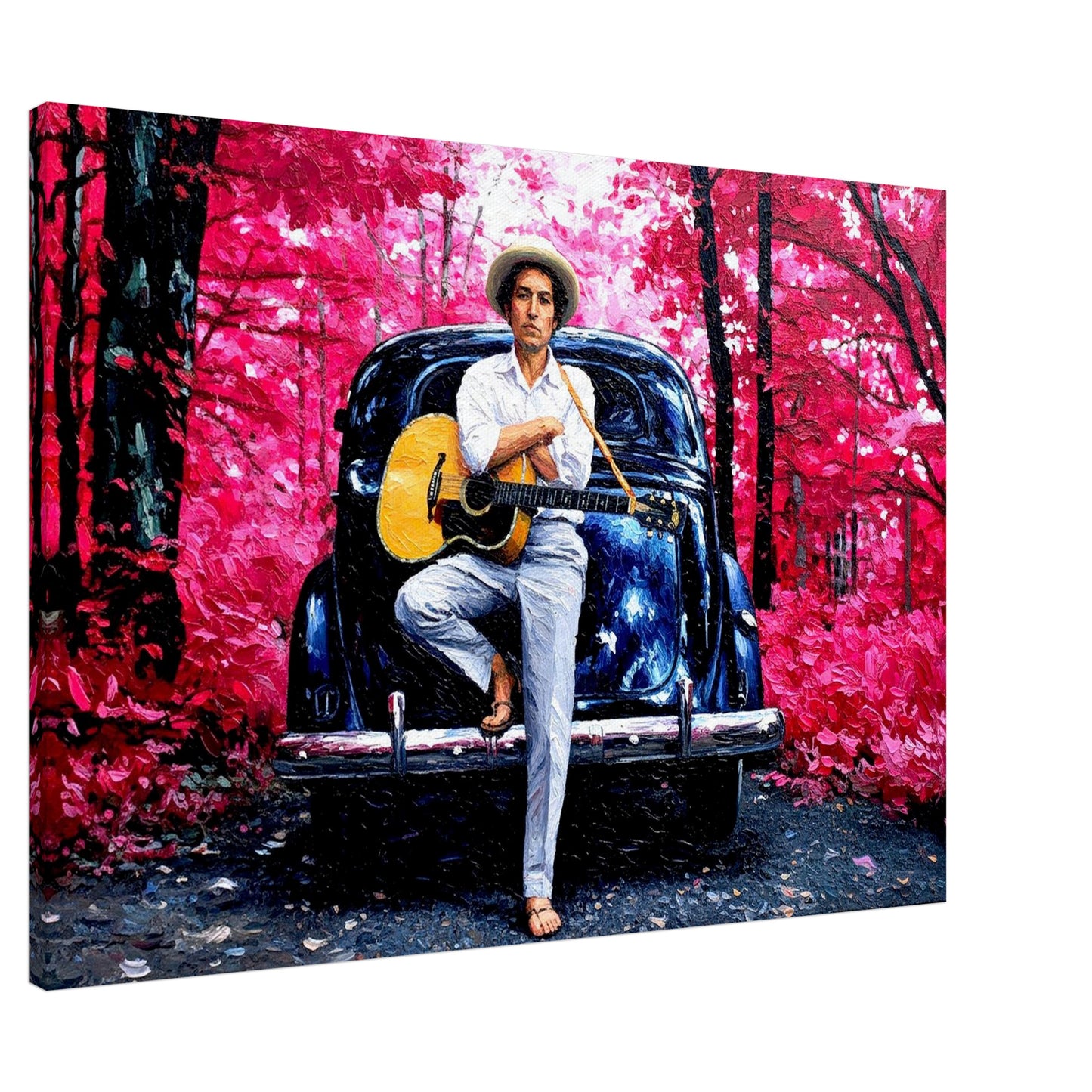 Bob Dylan, Woodstock, 1968, Oil Paint Style, Wall art