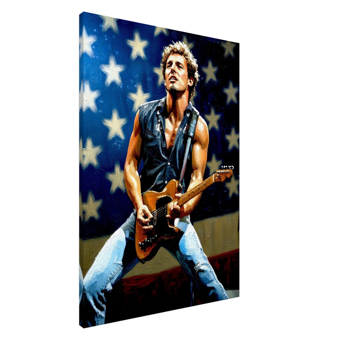 Bruce Springsteen, Oil Painting Style Print, Poster, Canvas