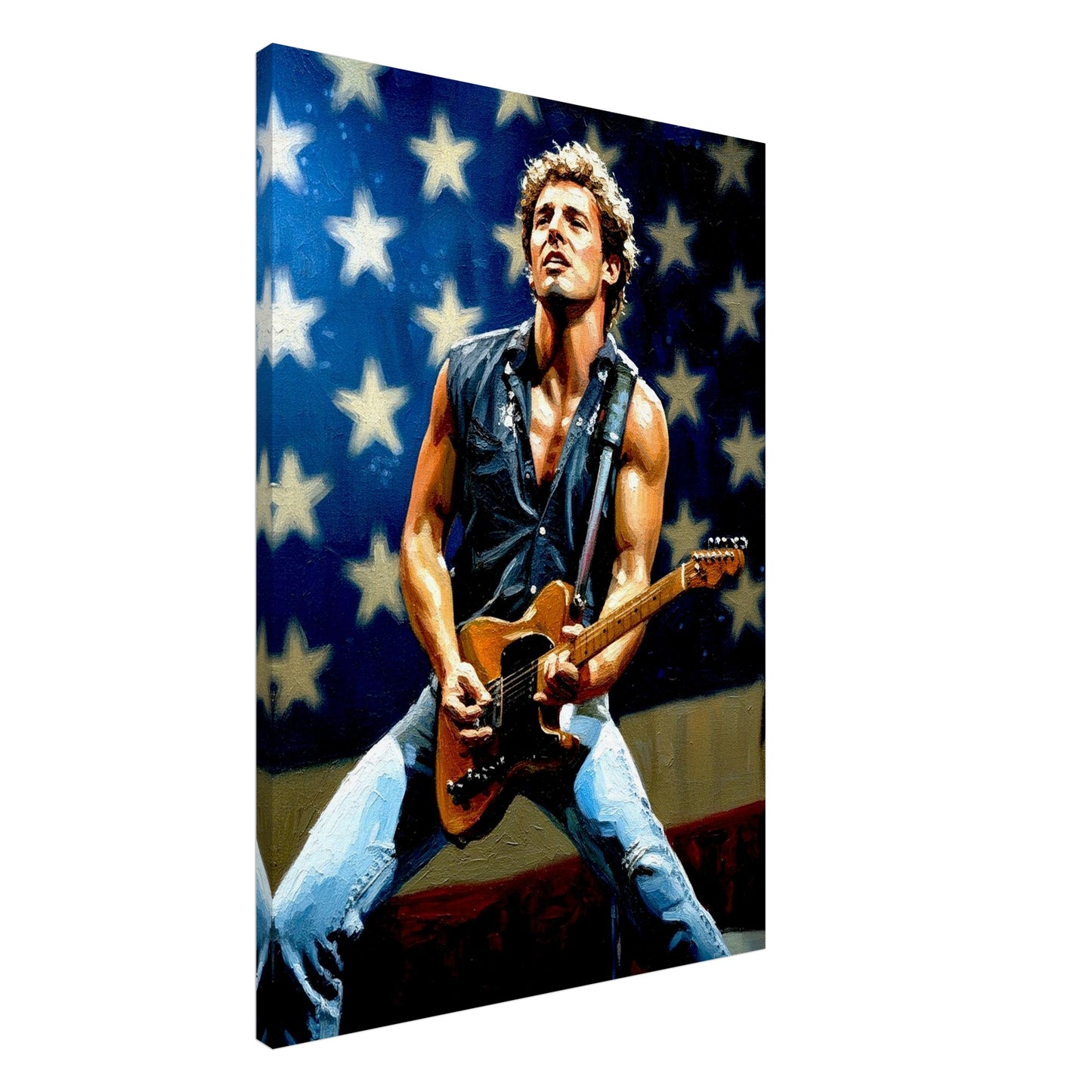 Bruce Springsteen, Oil Painting Style Print, Poster, Canvas