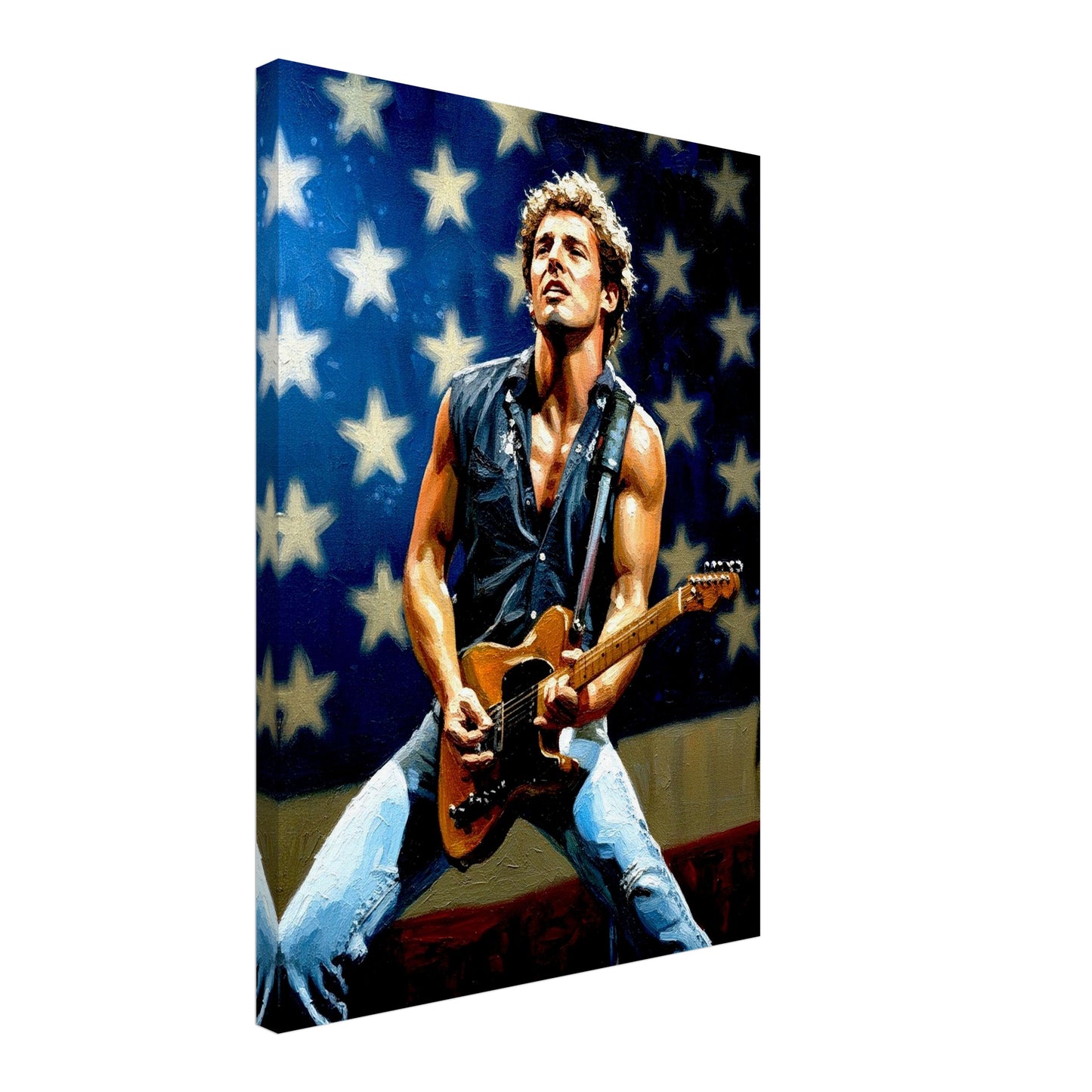 Bruce Springsteen, Oil Painting Style Print, Poster, Canvas