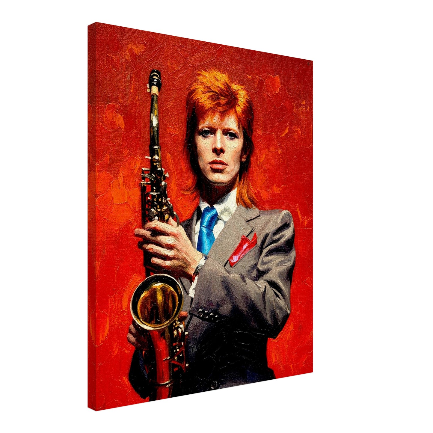 David Bowie, Ziggy, Oil Paint Style Print, Canvas, Poster, Wall art