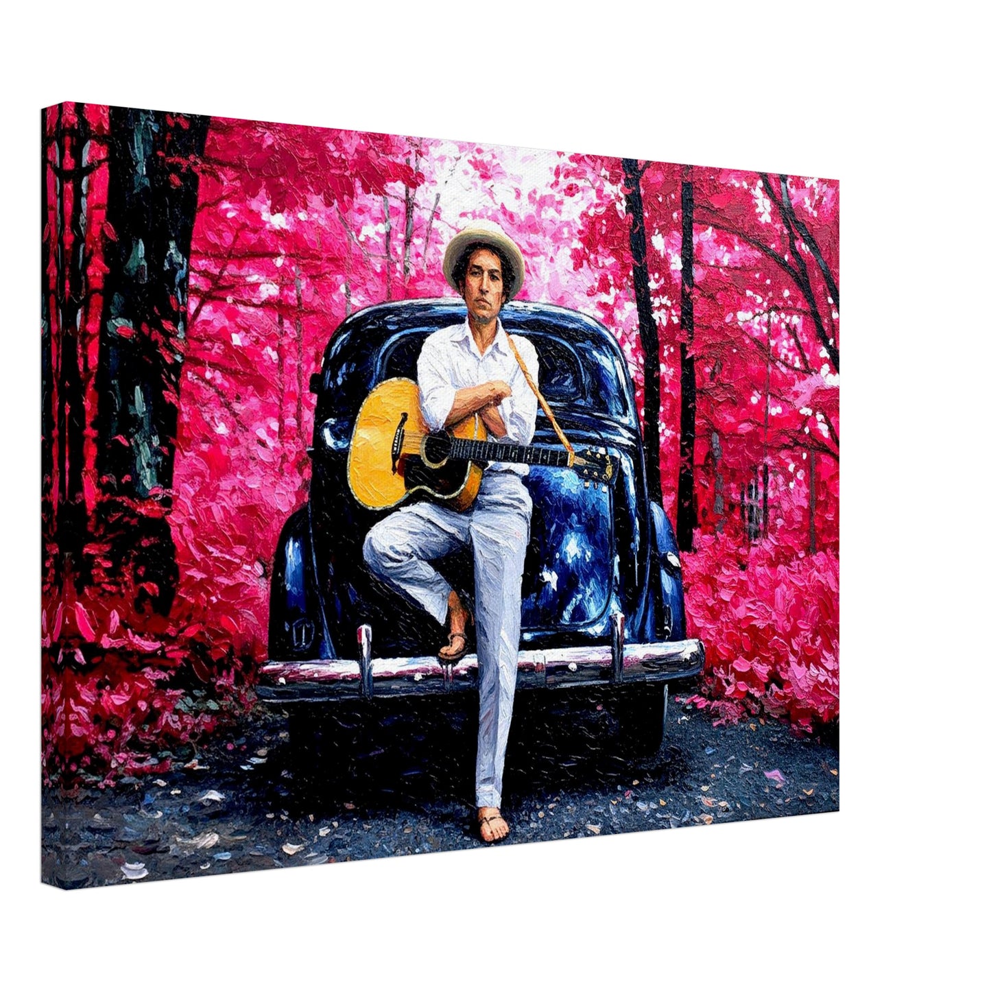 Bob Dylan, Woodstock, 1968, Oil Paint Style, Wall art