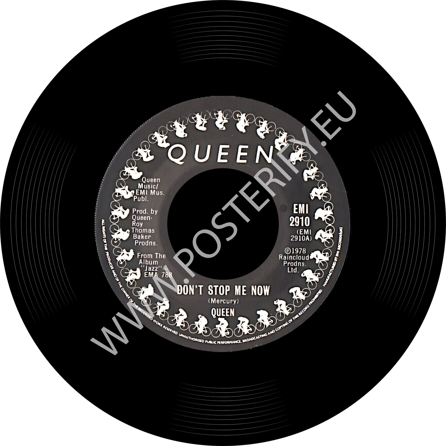 Queen, Don't Stop Me Now, Vinyl Record Round Mat (Can also be used as sound damper on wall)