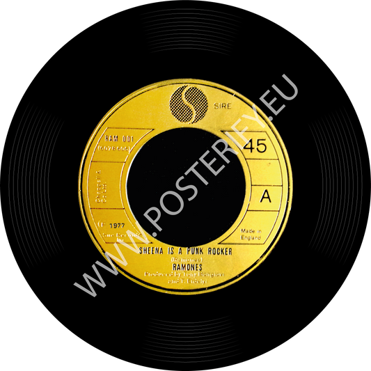 Ramones, Sheena is a punk rocker, Vinyl single record mat (Customize a mat on request)