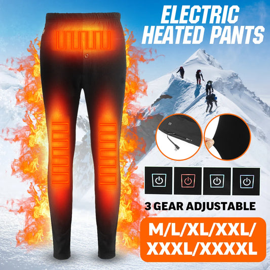 Women Men Winter Outdoor Hiking Heating Trousers Slim USB Charging Heated Pants Skiing Charging Electric Heated Pants Trousers - Posterify