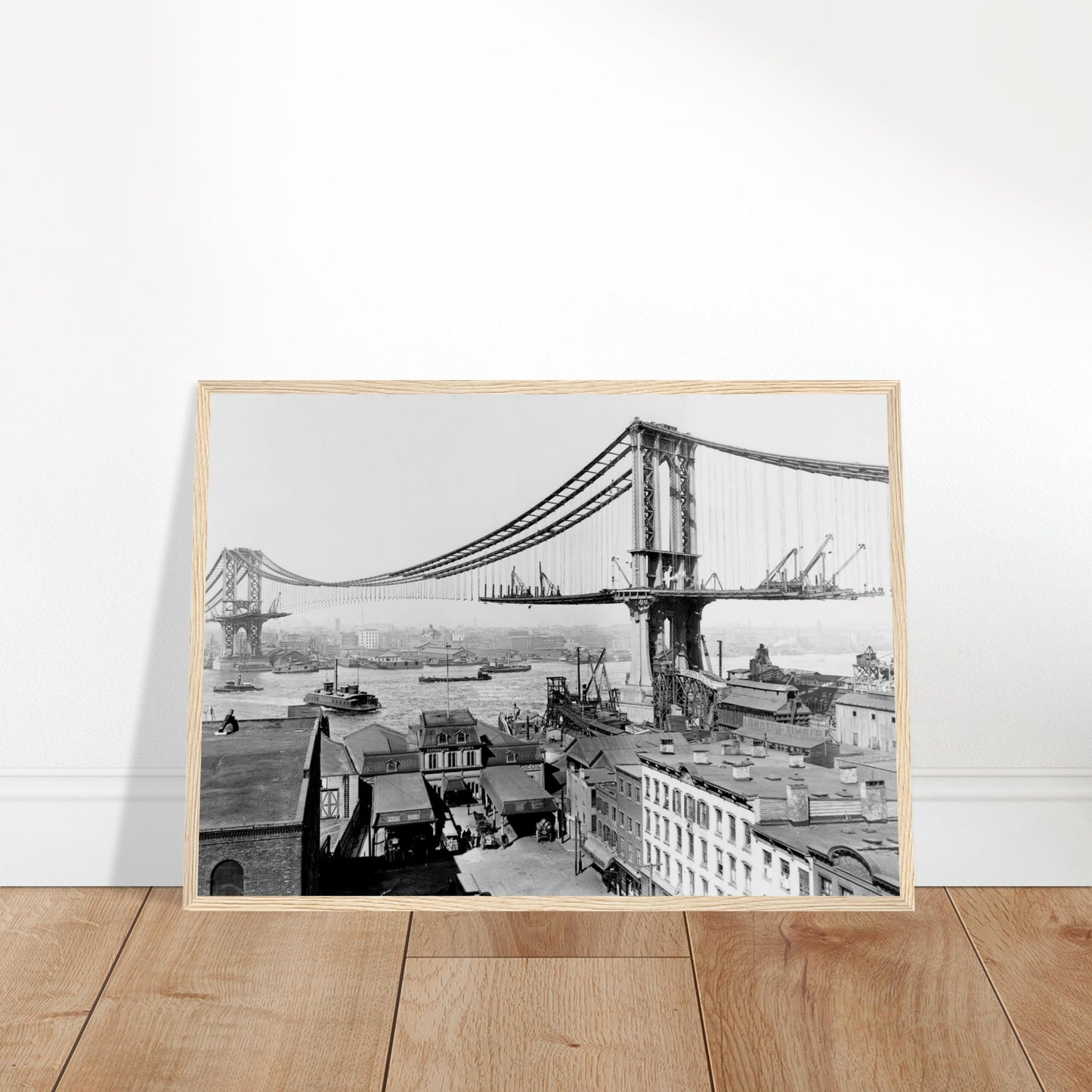 Manhattan Bridge Construction 1909 - Posterify