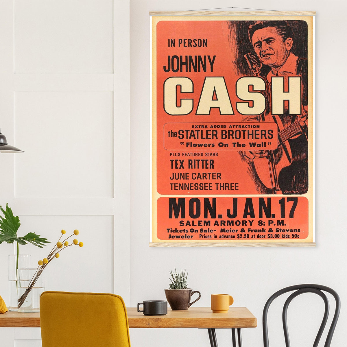 Johnny Cash Vintage Poster reprint on Premium Poster Matte Paper - Posterify