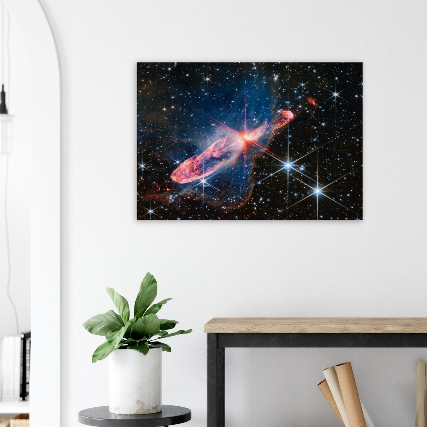 Acrylic HQ Photo Print of the 'Question Mark' Herbig - Haro 46/47, James Webb Telescope, NASA - Posterify