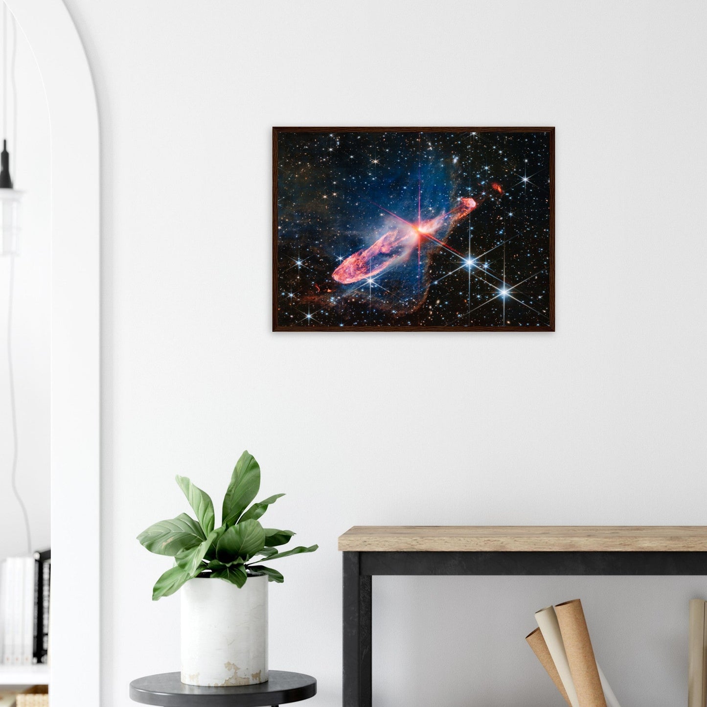 Acrylic HQ Photo Print of the 'Question Mark' Herbig - Haro 46/47, James Webb Telescope, NASA - Posterify