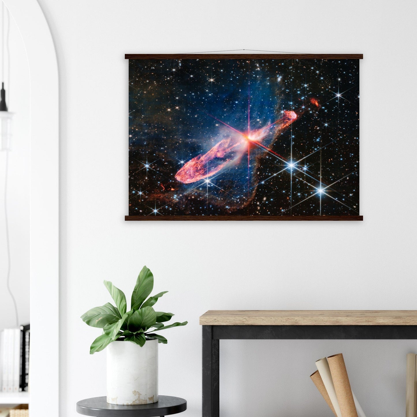 Acrylic HQ Photo Print of the 'Question Mark' Herbig - Haro 46/47, James Webb Telescope, NASA - Posterify